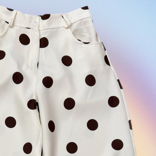 Pantalone LUNARES bianco/cioccolato
