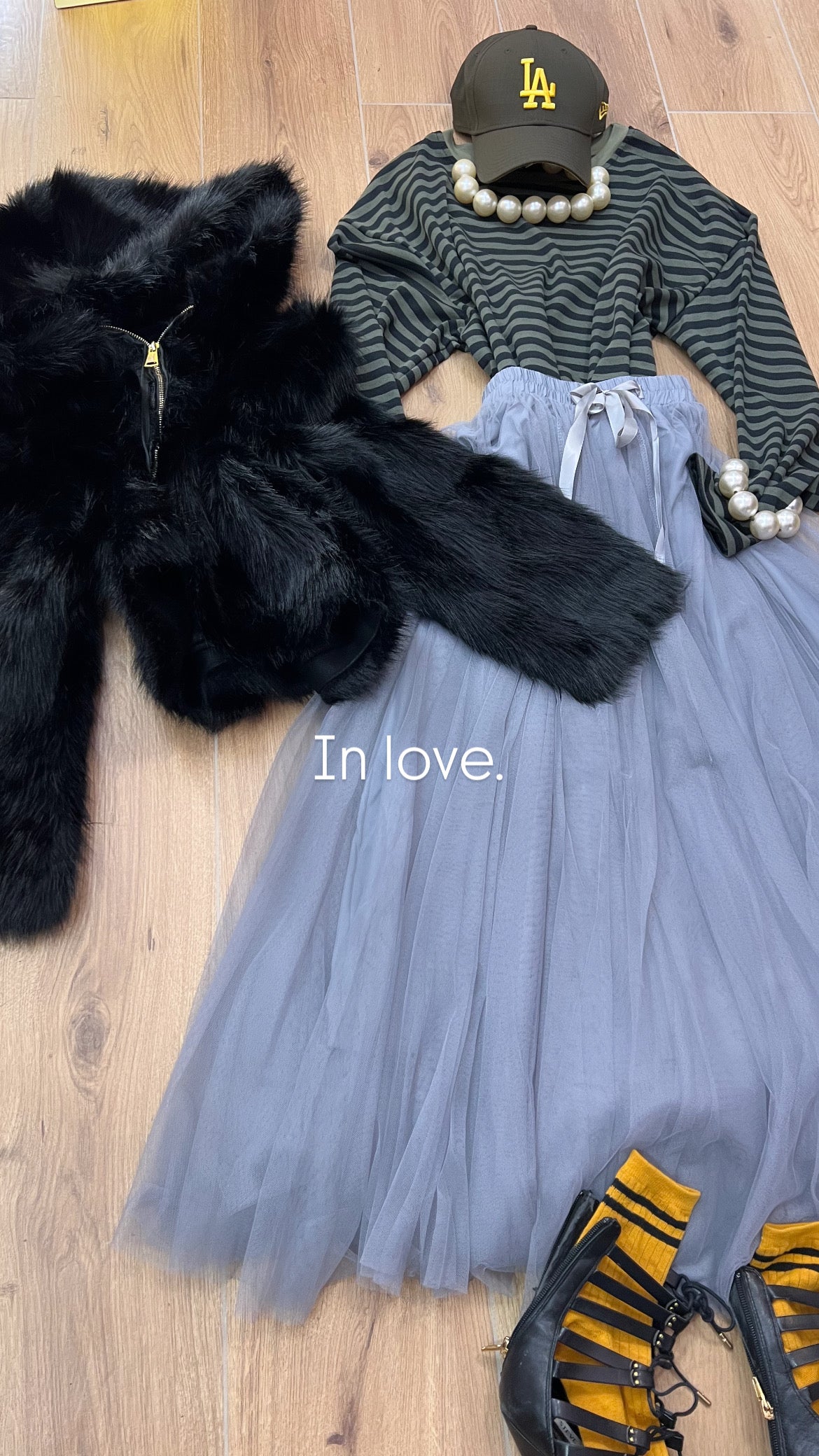 Gonna in tulle Aria grigio polvere