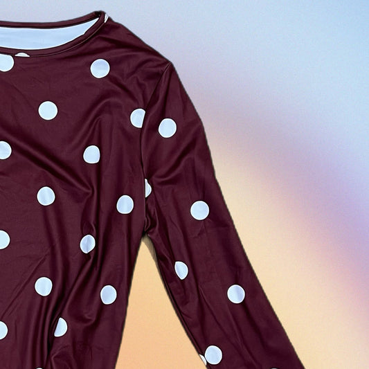 Blusetta POLLY bordeaux/bianco