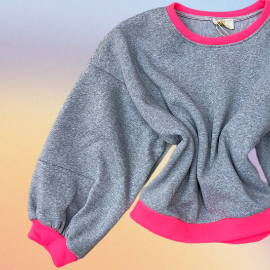 Felpa JINNY grey/fluo fucsia