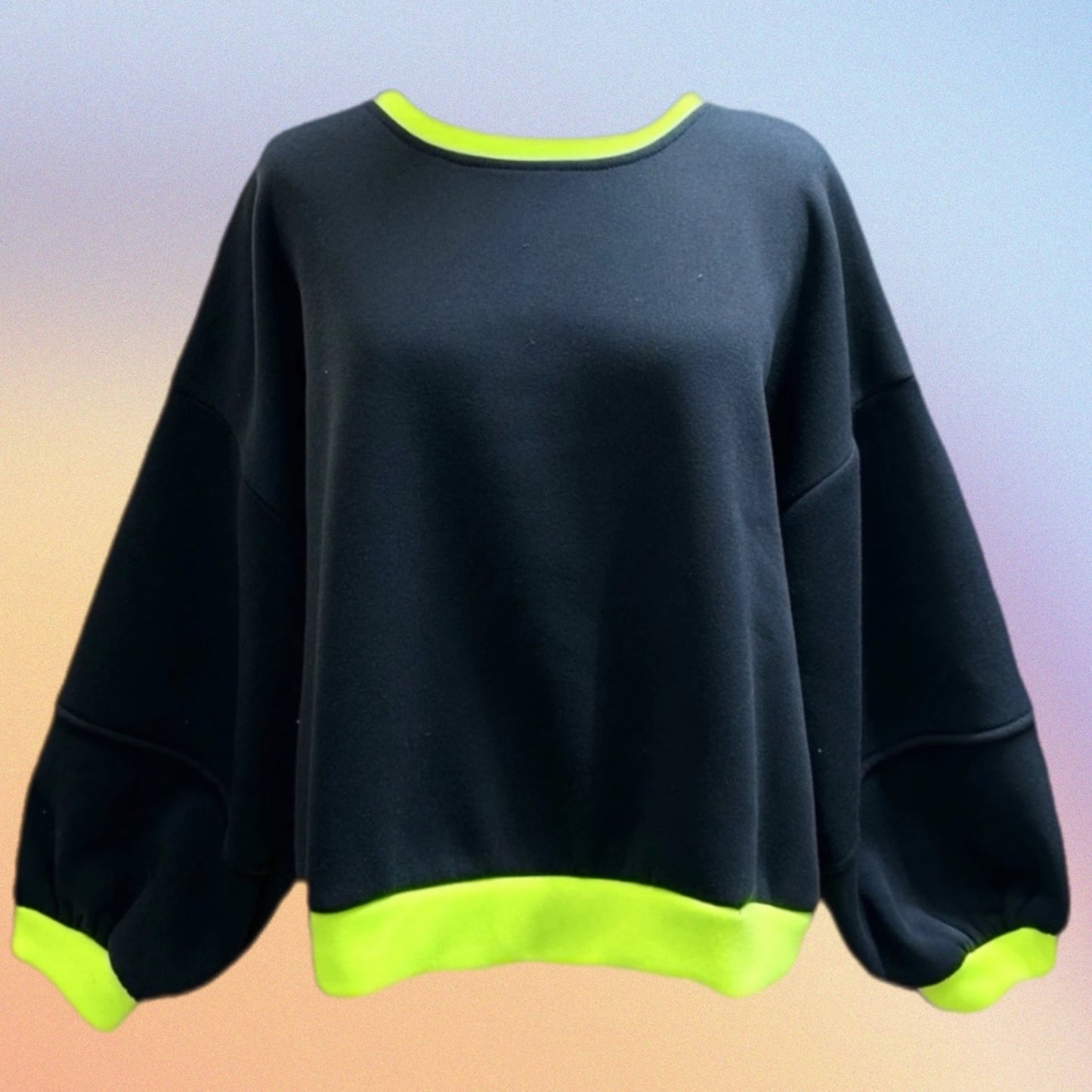 Felpa JINNY blu navy/giallo fluo