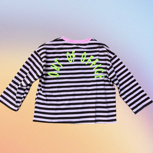 Felpa OUT of OFFICE rosa/marrone