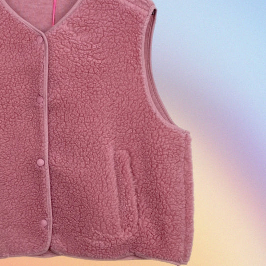 Gilet teddy “AMICA” rosa antico