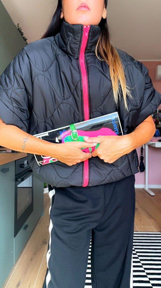 Gilet MAYA nero/fucsia