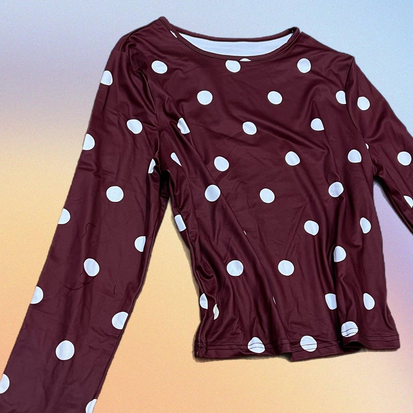 Blusetta POLLY bordeaux/bianco