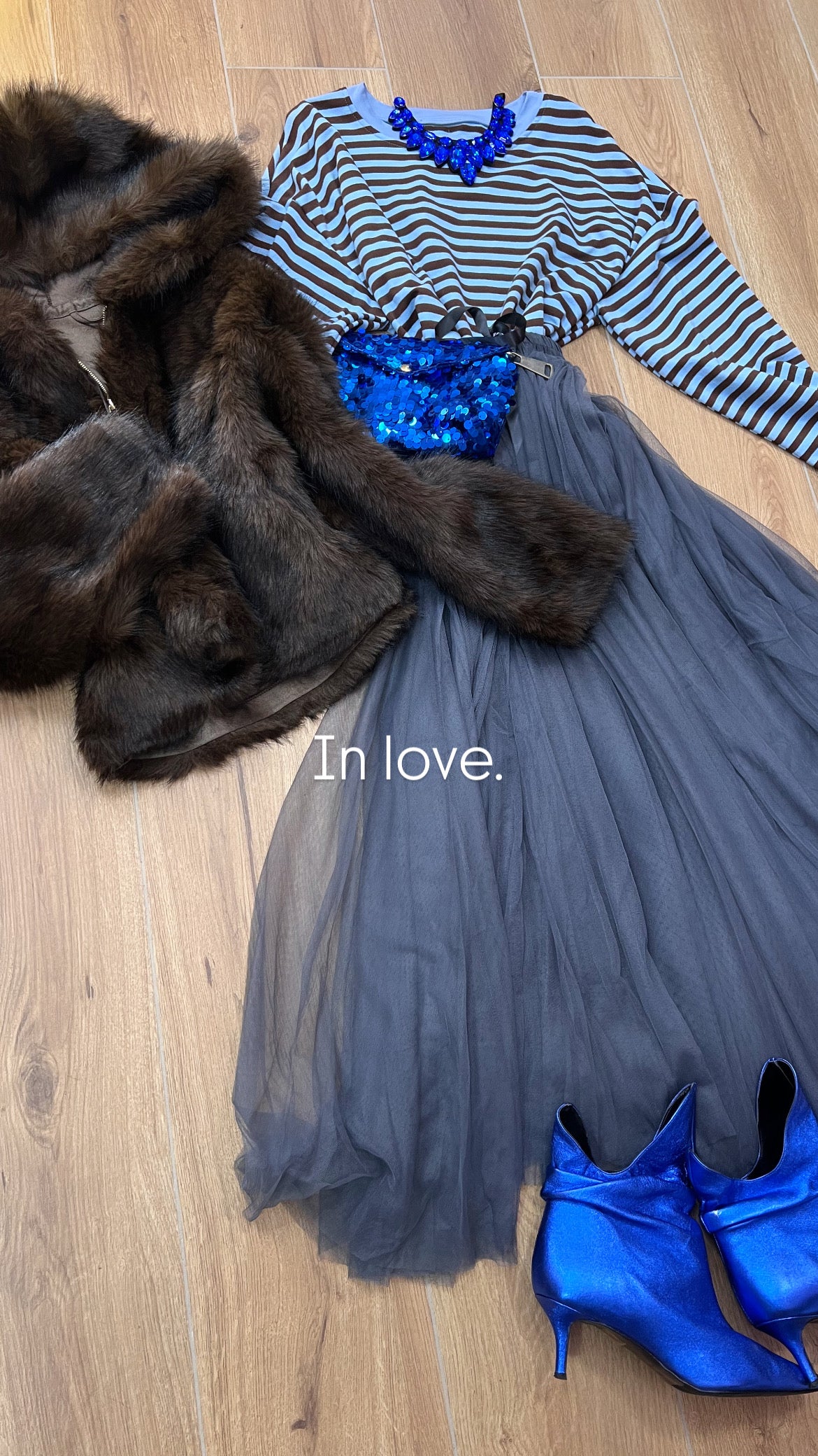 Gonna in tulle Aria grigio fumo