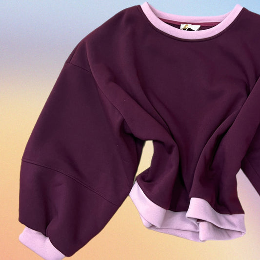 Felpa JINNY bordeaux/rosa