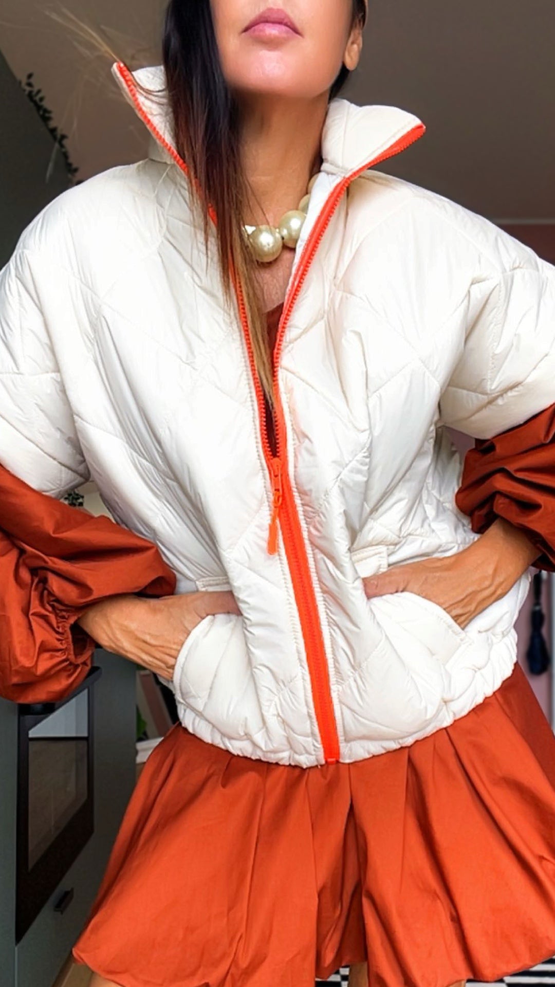 Gilet MAYA crema/fluo