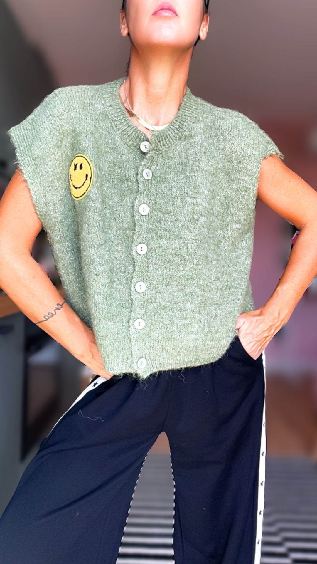 Gilet SMILE color oliva
