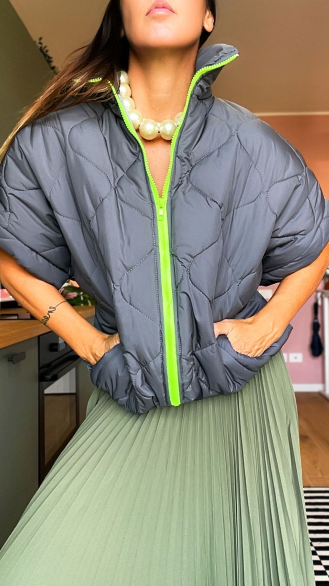 Gilet MAYA grigio/fluo