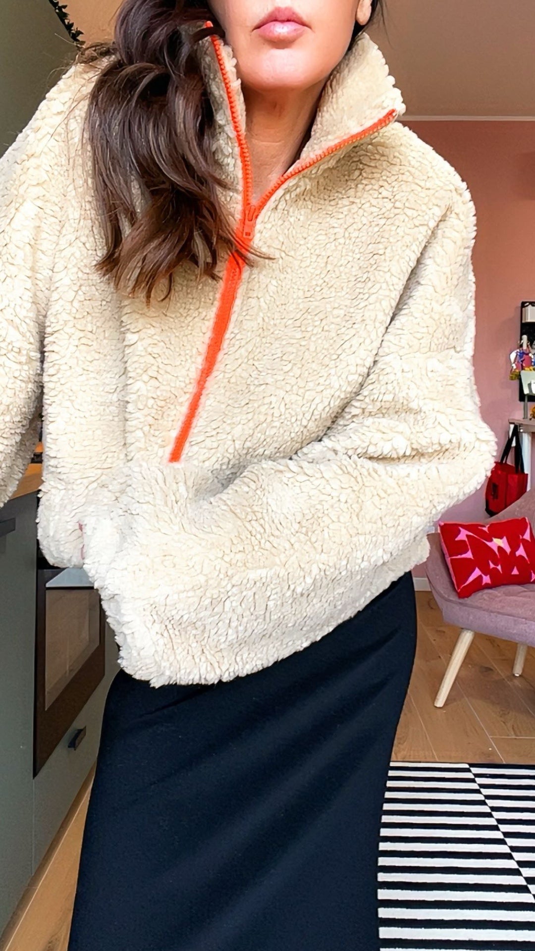 Bomber TEDDY beige/arancio