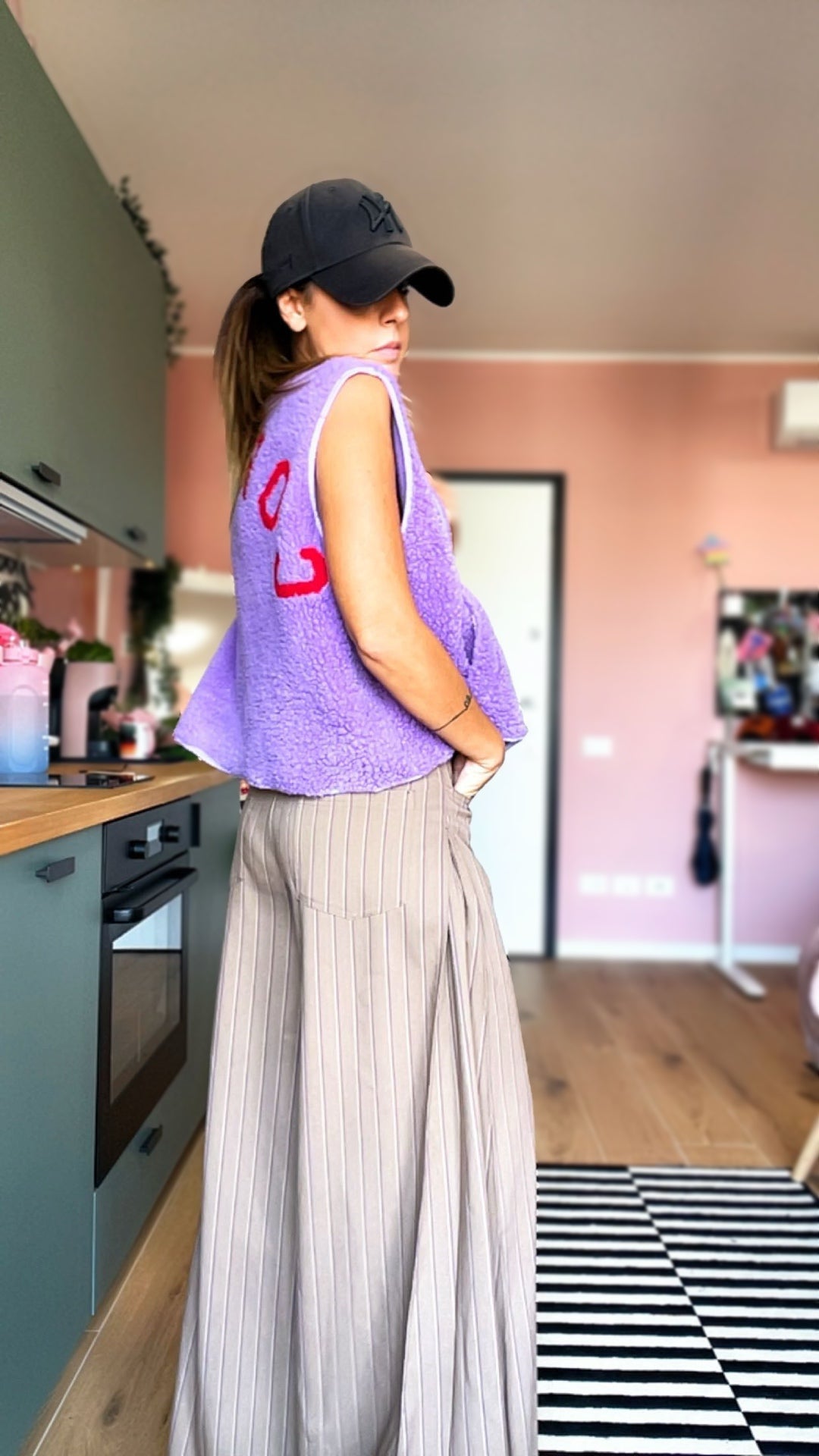 Gilet teddy “AMICA” viola