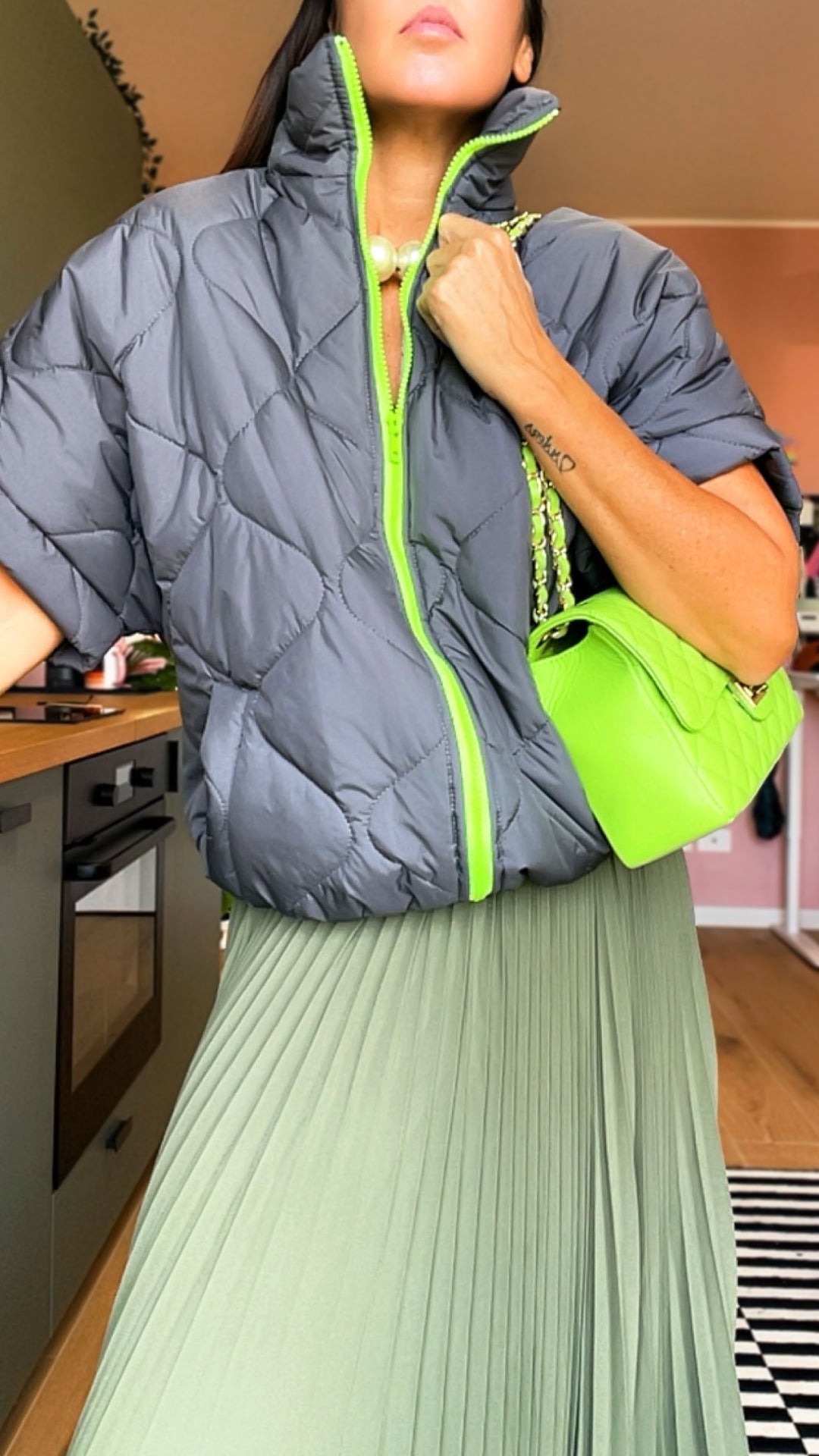 Gilet MAYA grigio/fluo