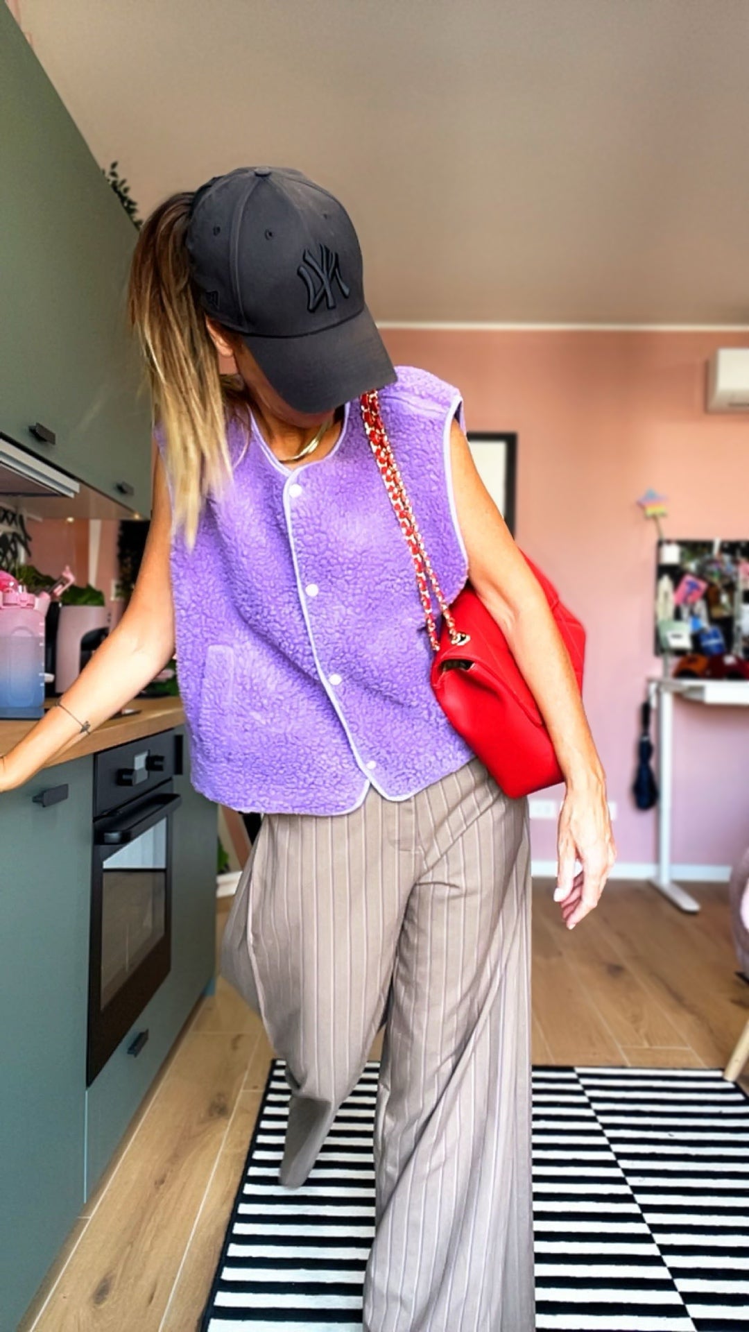 Gilet teddy “AMICA” viola