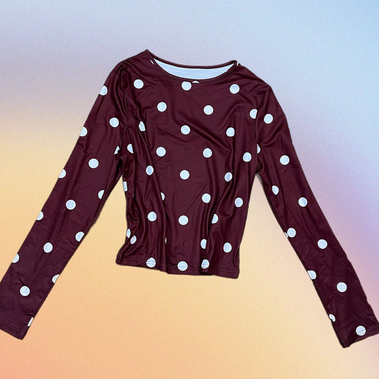 Blusetta POLLY bordeaux/bianco