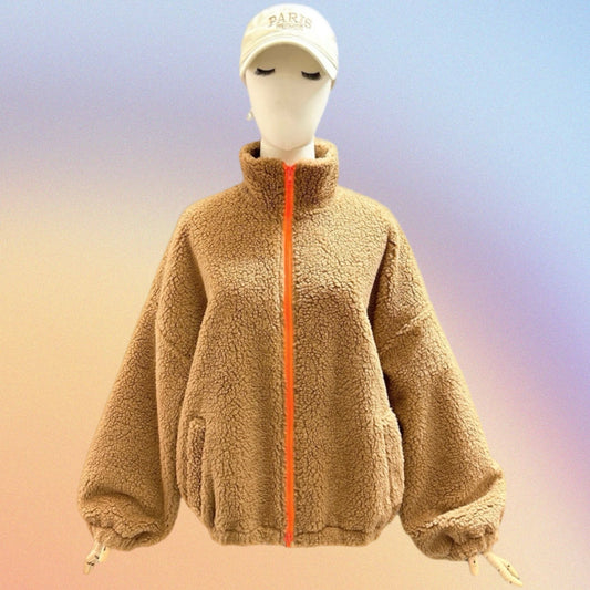 Bomber TEDDY beige/arancio
