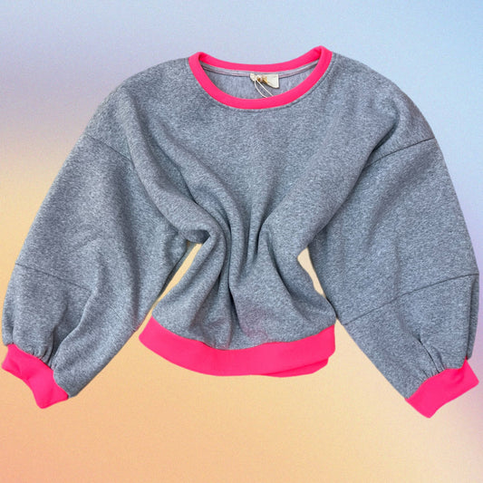 Felpa JINNY grey/fluo fucsia