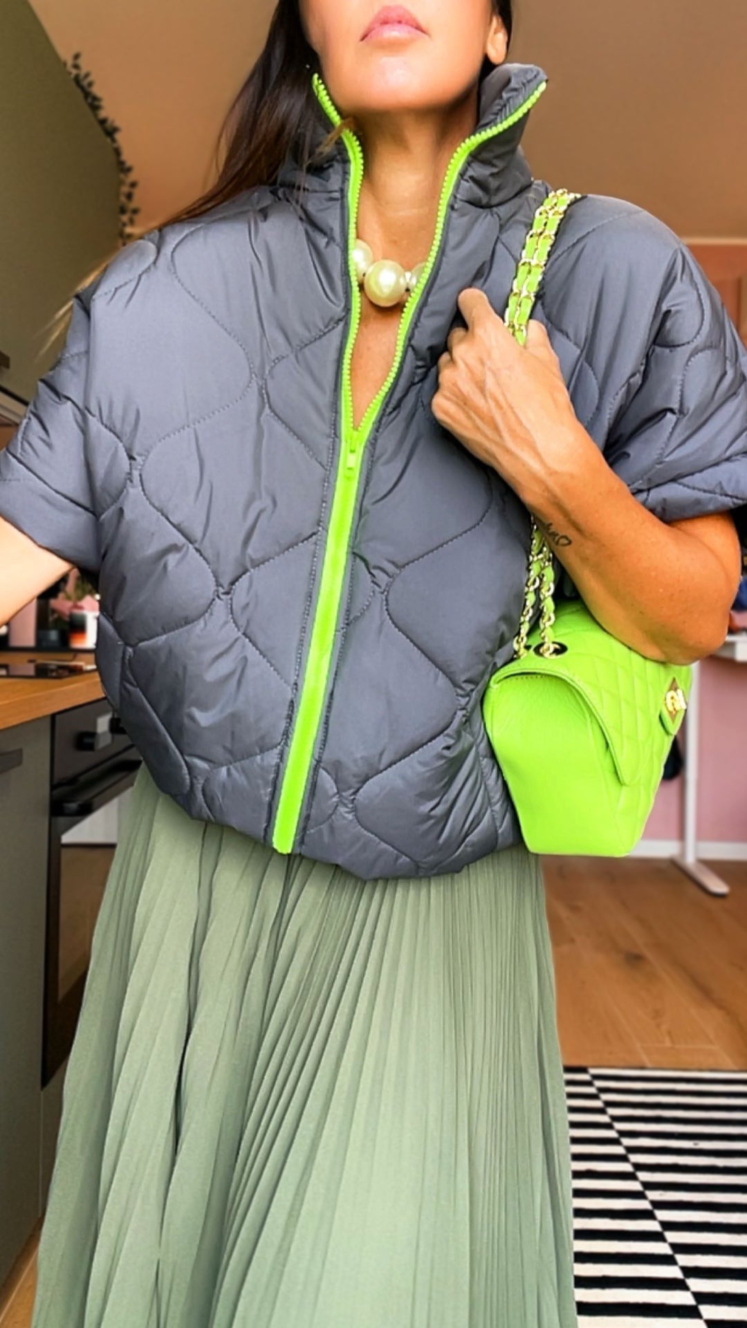 Gilet MAYA grigio/fluo