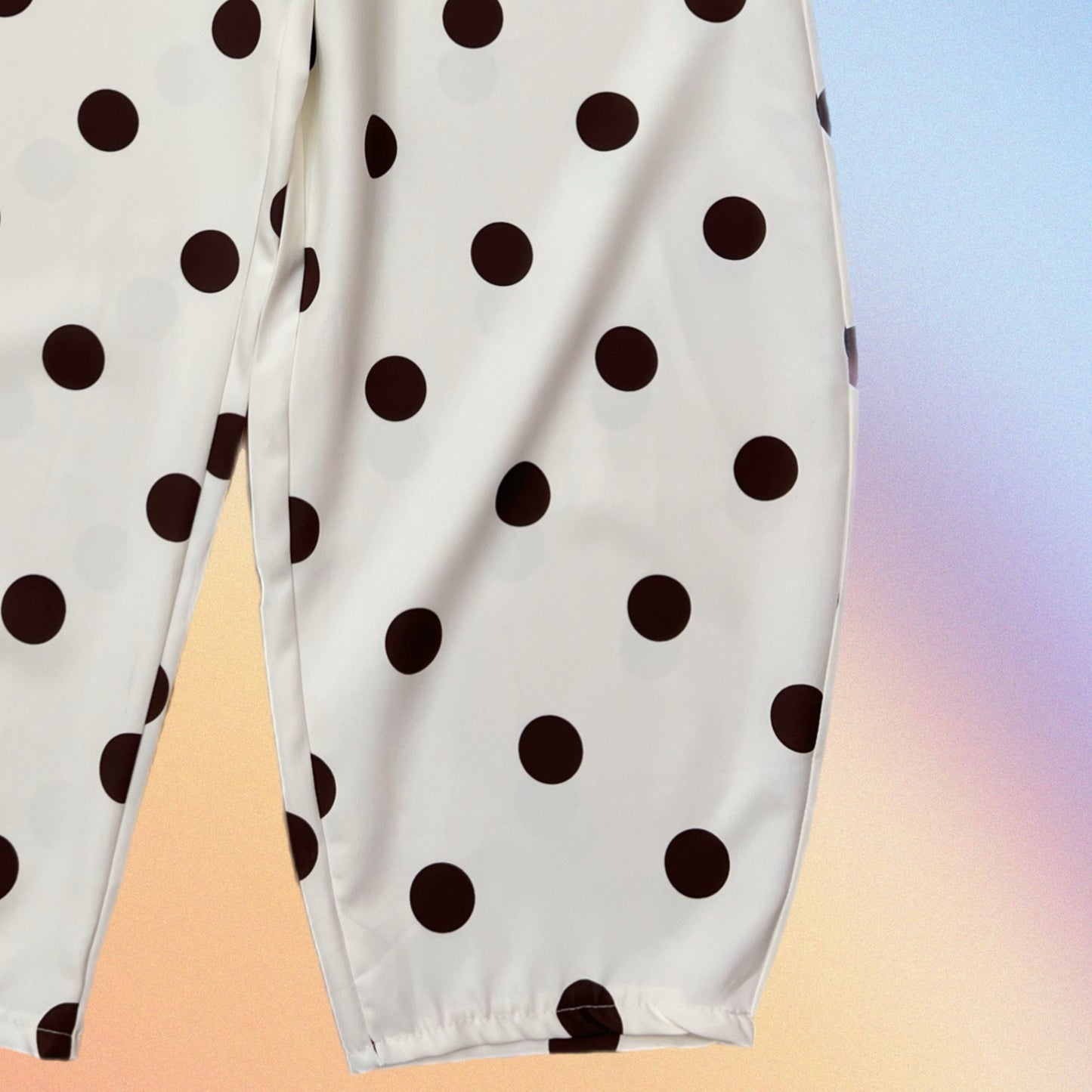 Pantalone LUNARES bianco/cioccolato