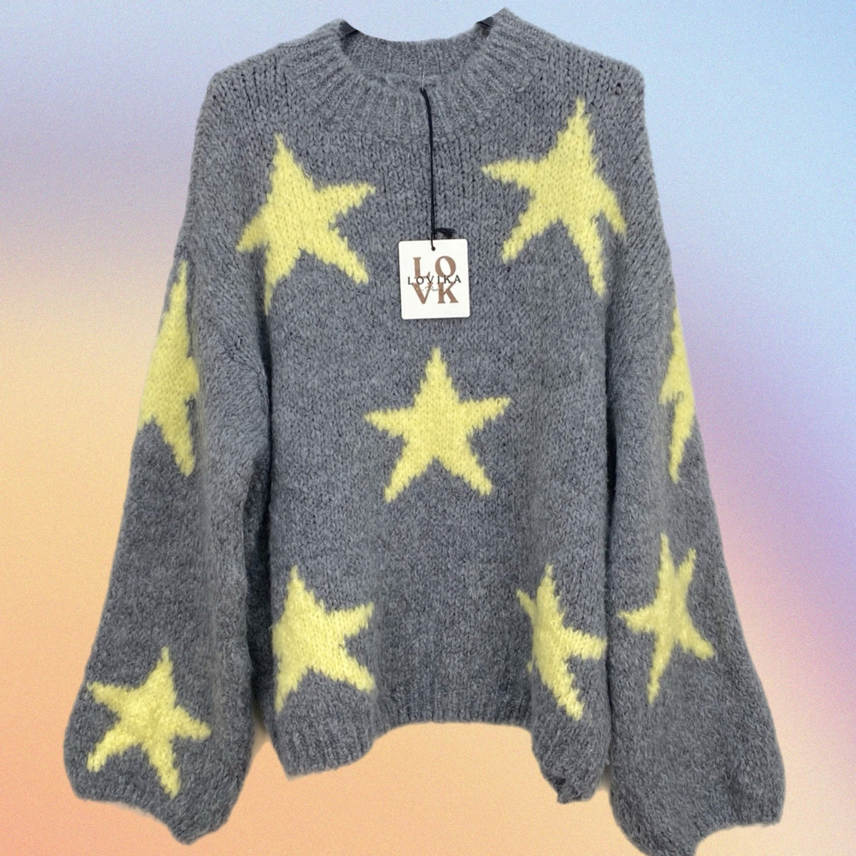 Pull RORY stelle grigio/giallo