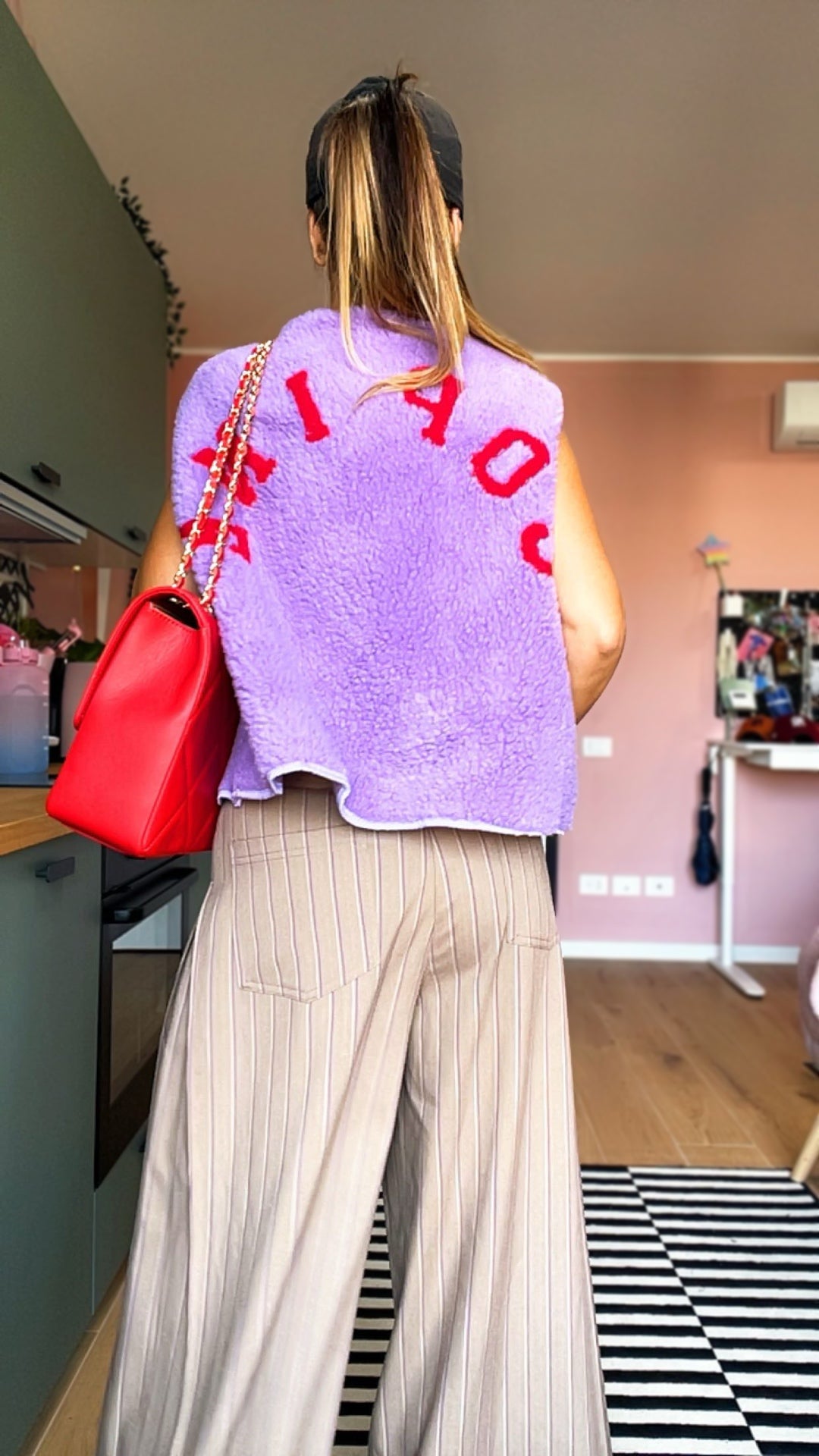 Gilet teddy “AMICA” viola
