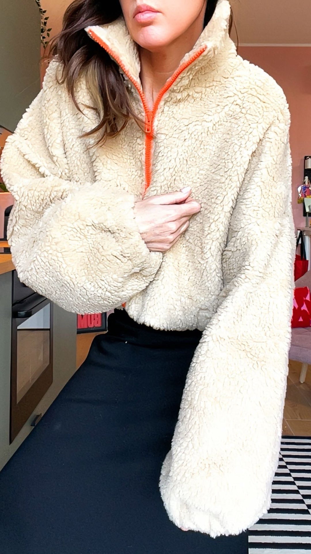 Bomber TEDDY beige/arancio
