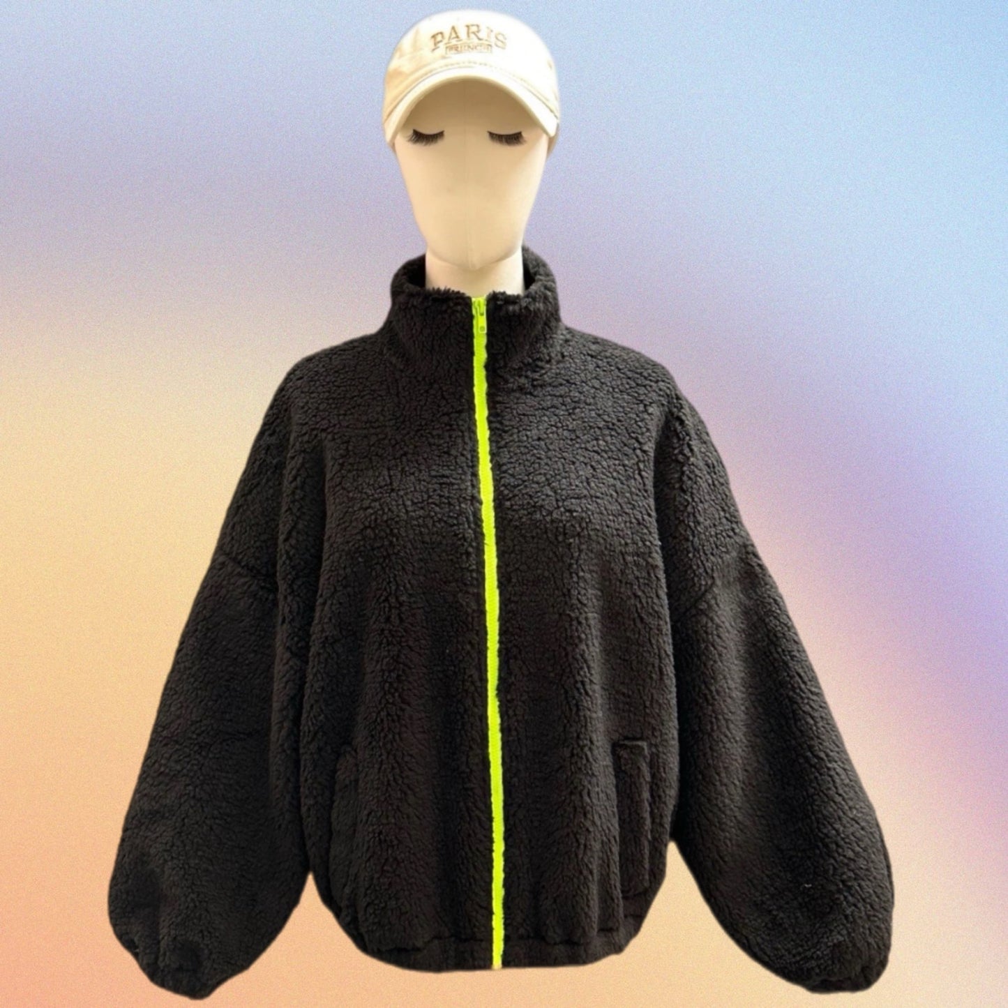 Bomber Teddy nero/giallo fluo