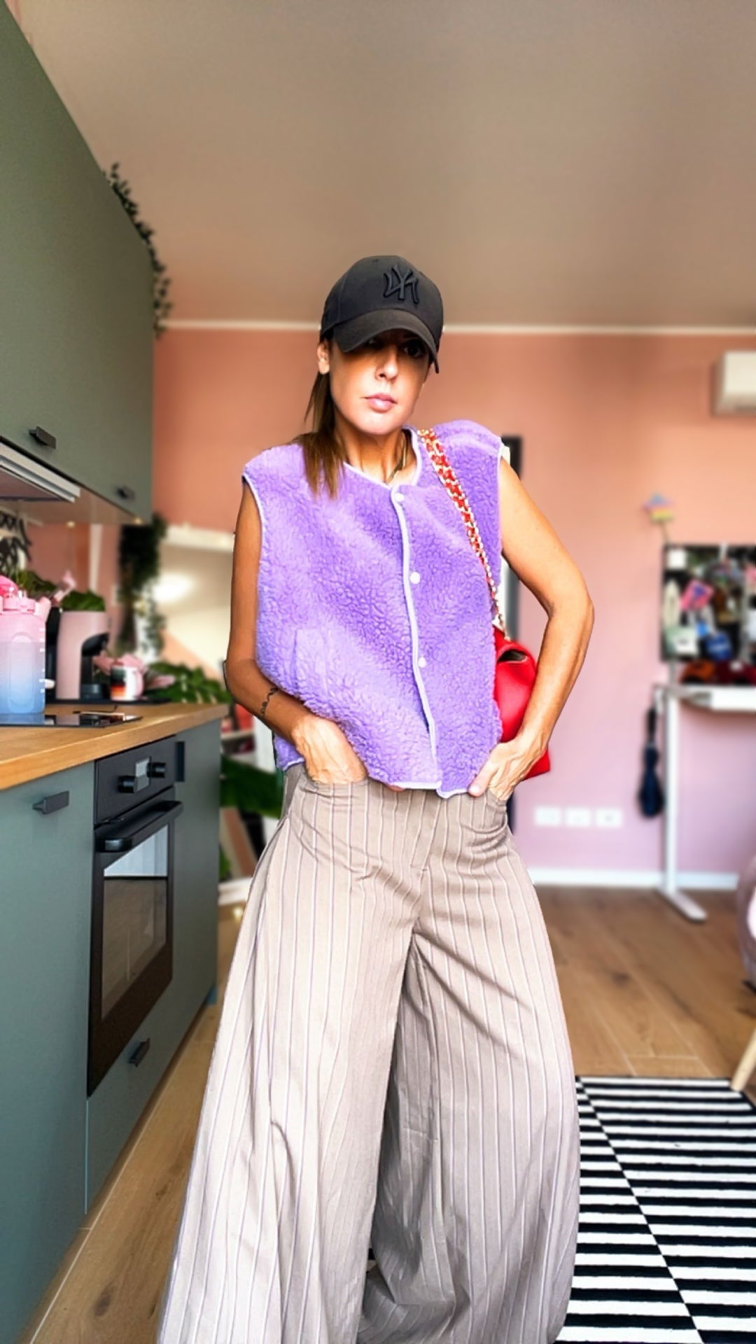 Gilet teddy “AMICA” viola