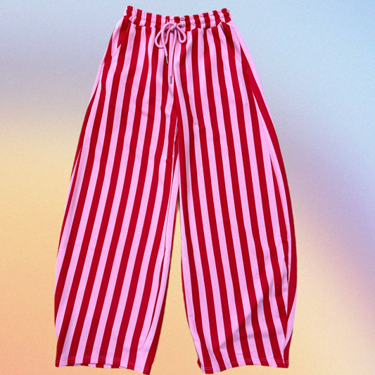 Pantalone POHÊME rosa/rosso