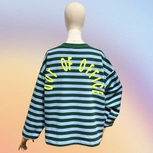 Felpa OUT of OFFICE azzurro/verde