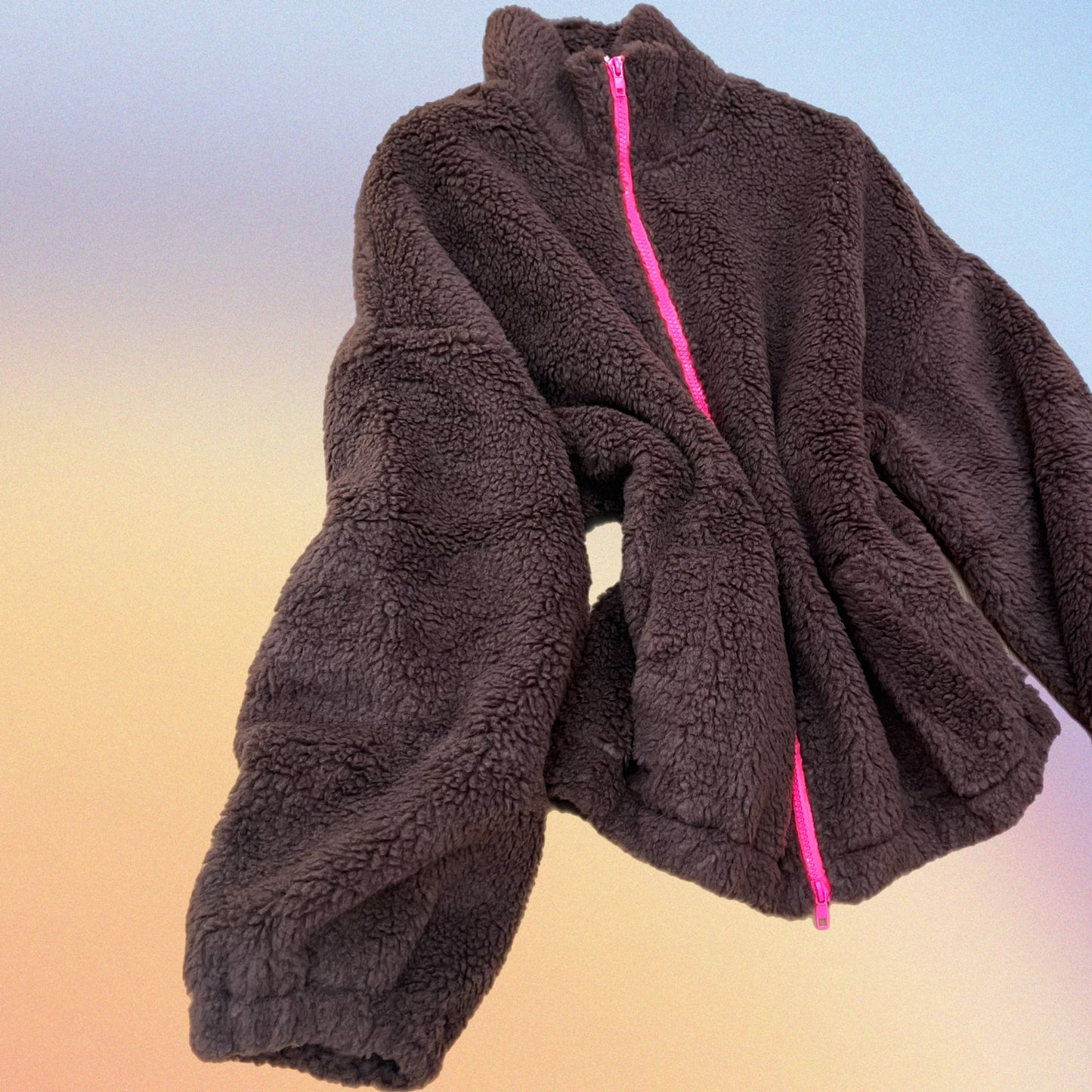 Bomber TEDDY marrone/fucsia