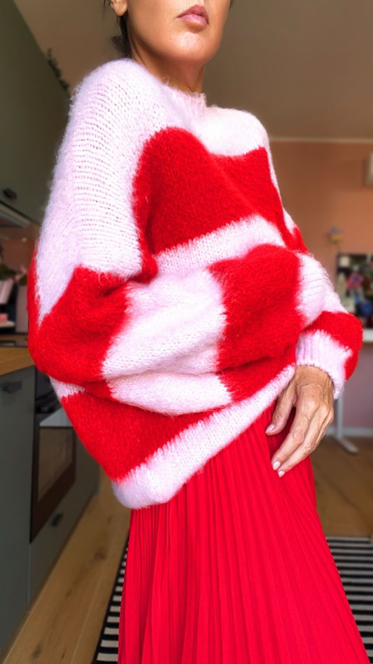 Pull LORELAI rosa/rosso