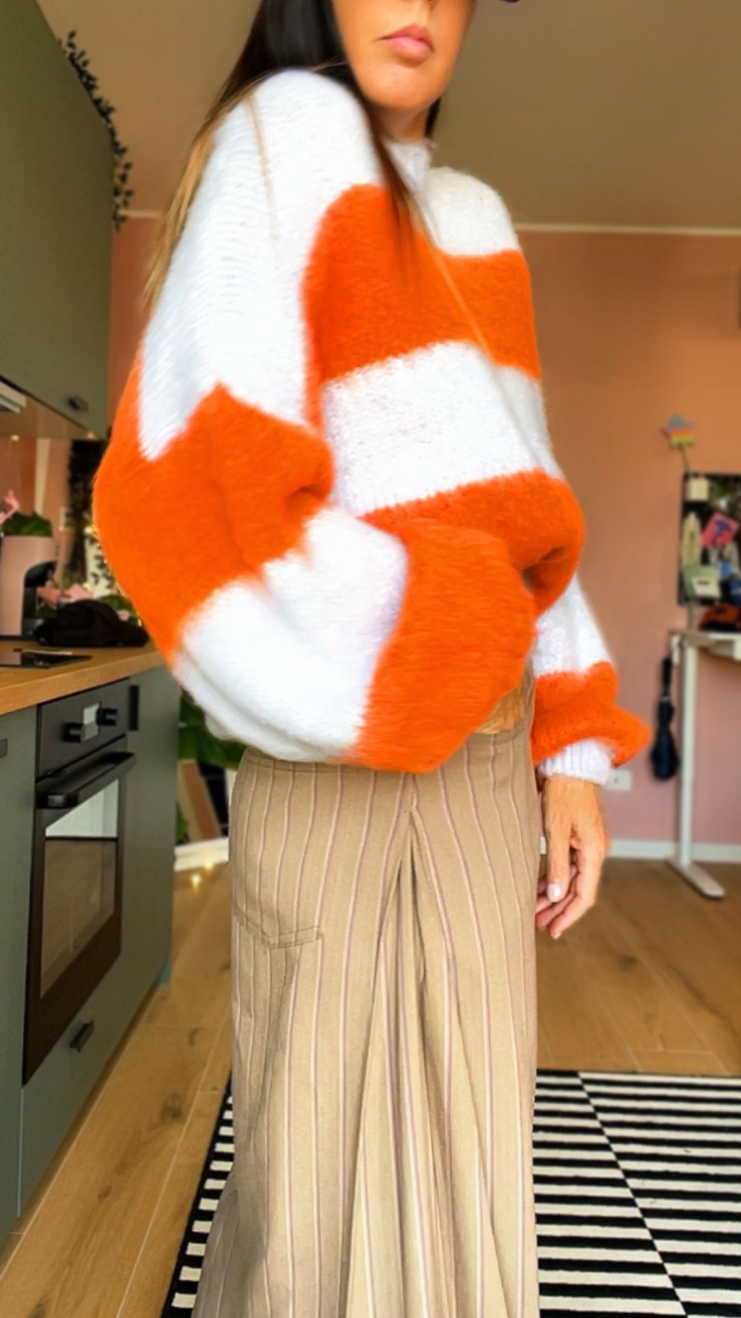 Pull LORELAI lilla/arancio
