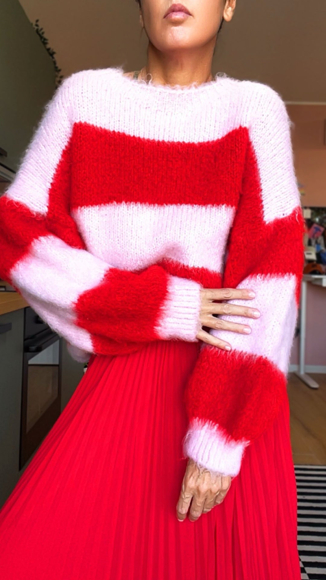Pull LORELAI rosa/rosso