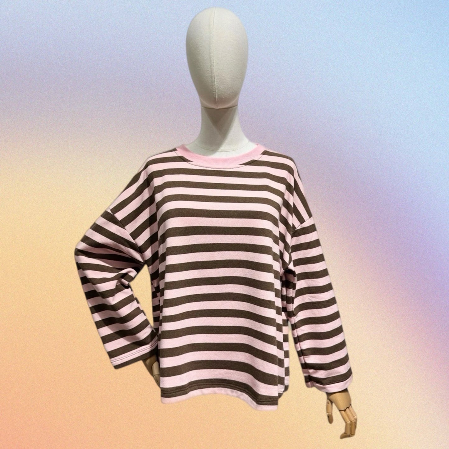 Felpa OUT of OFFICE rosa/marrone